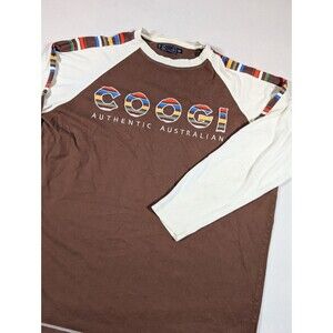 Vtg COOGI Spellout Embroidered Multicolor Logo Y2K Grail Brown Long Sleeve 4XL